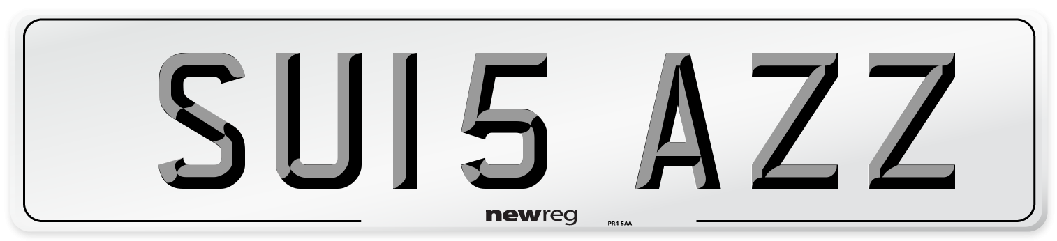 SU15 AZZ Number Plate from New Reg